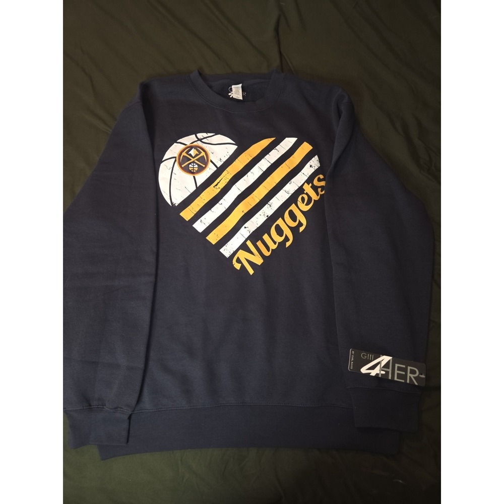 Denver Nuggets 4her Women's Crewneck  Heart Design Size Large
